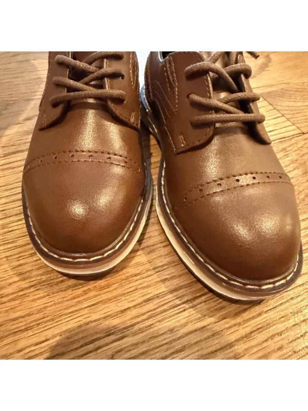 Stafford Boys Kids Brown Dress Shoes NWOT Lil Cooper SIze 7